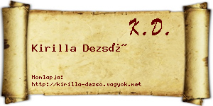 Kirilla Dezső névjegykártya