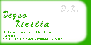 dezso kirilla business card